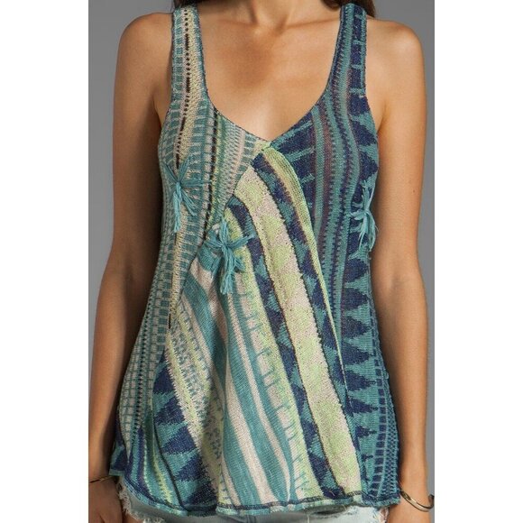 Free‎ People Madagascar Boho Chic Sleeveless Yarn Knit Tunic Tank Top Women S - Picture 14 of 14